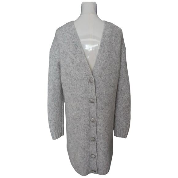 Ba&Sh Women's Gray Wool Blend V Back Beyla Sweater Dress Size 0/XS - Picture 12 of 14